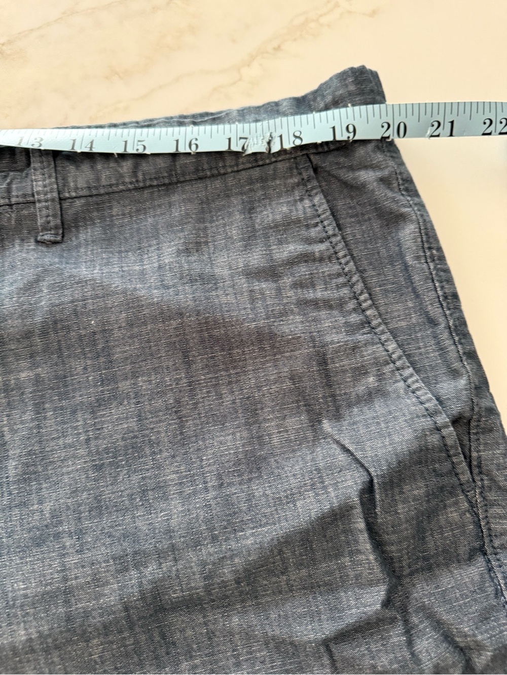 Goodfellow & Co Gray-Blue Flat Front Men's Shorts Size 40, 7” Inseam - Picture 5 of 6